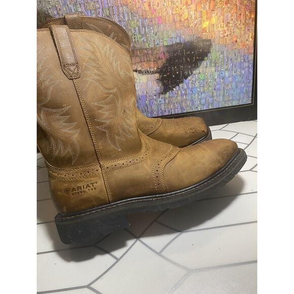 Ariat Sierra 10010134 Mens Brown Leather Square Steel Toe Work Boots Size 12 EE main image 12